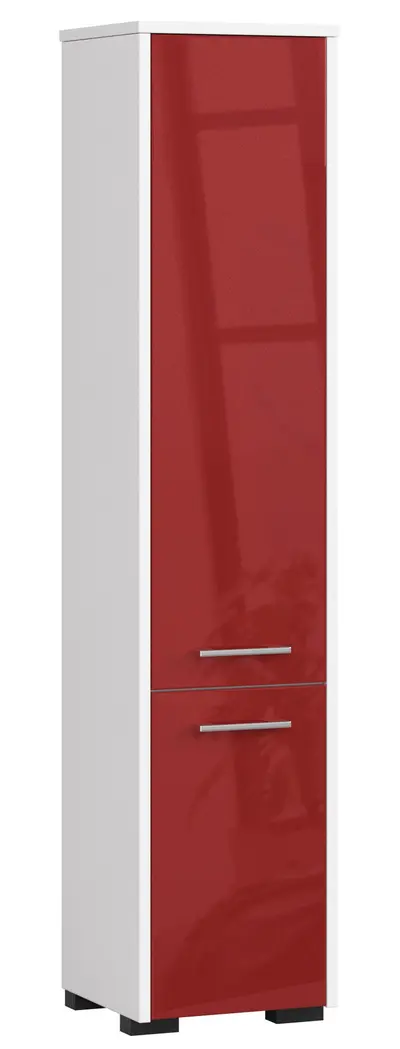 Koupelnová skříňka Fin 30 2D bílá/červený lesk