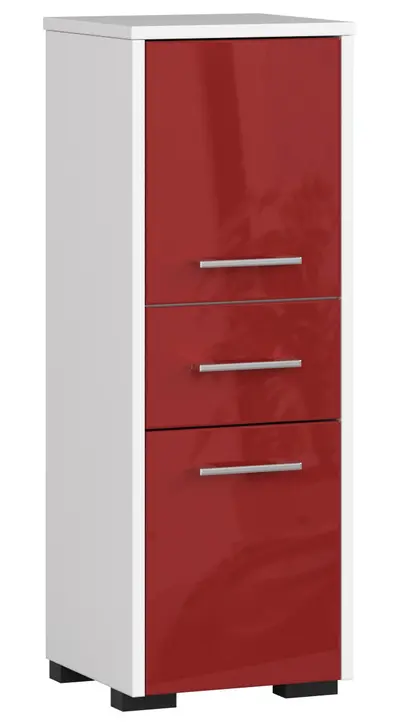Koupelnová skříňka Fin 30 2D1SZ bílá/červený lesk