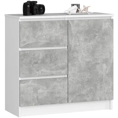 Komoda K80 Jerry 1D3SZ bílá/beton