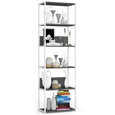 Kovový regál Loft 60 cm bílá/šedá