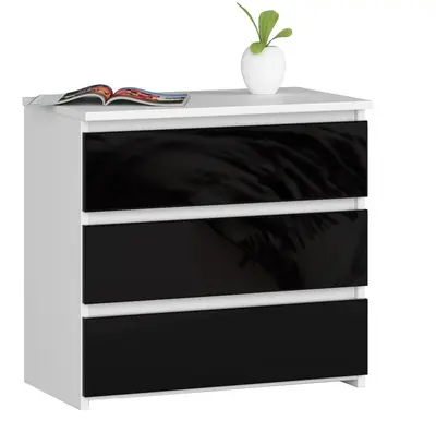 Komoda CL3 60 cm bílá/černý lesk