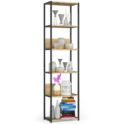 Kovový regál Loft 50 cm černá/dub artisan