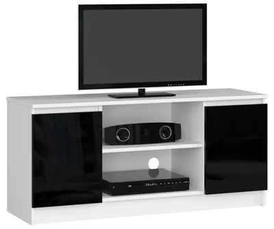 TV stolek K120 bílá/černý lesk