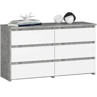 Komoda CL100 6SZ beton/bílá