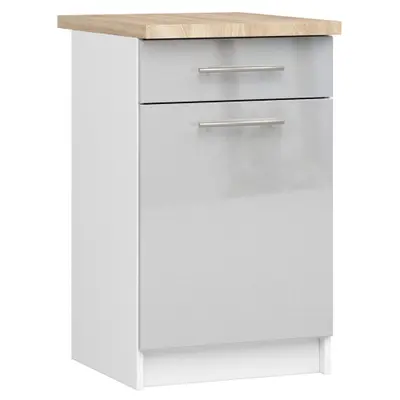 Kuchyňská skříňka Olivia S50 SZ1 bílá/metalický lesk