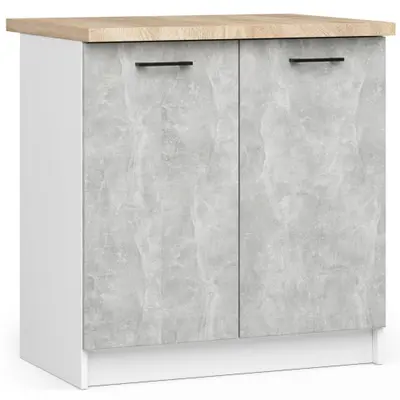 Kuchyňská skříňka Olivia S80 2D bílá/beton