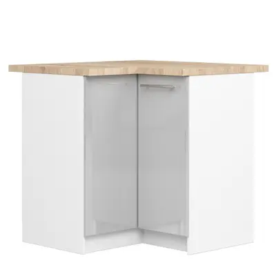 Kuchyňská skříňka Olivia S90/90 bílá/metalický lesk