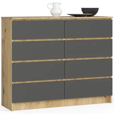 Komoda K120 8SZ dub artisan/grafitová šedá