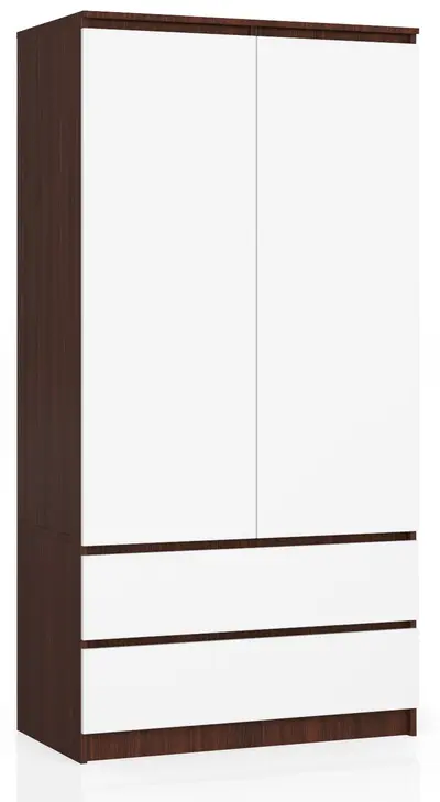 Šatní skříň S90 2D2SZ wenge/bílá