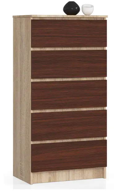 Komoda K60 5SZ dub sonoma/wenge
